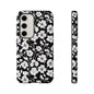 Floral Noir Tough Phone Case — Black & White Flower Protective Cover