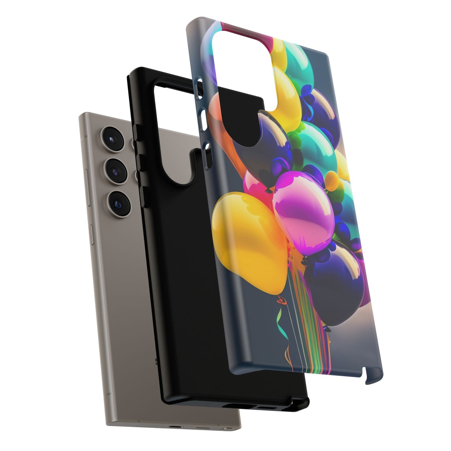 Colorful Balloon Tough Phone Case — Vibrant Party Balloons Protective Cover