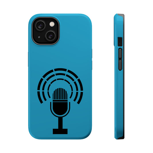 Phone Case — Retro Microphone Podcast Design, Magnetic Impact-Resistant