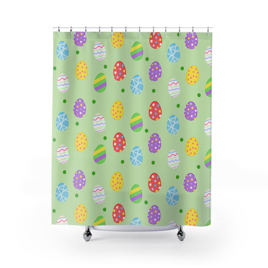 Colorful Easter Egg Shower Curtain Spring Decor