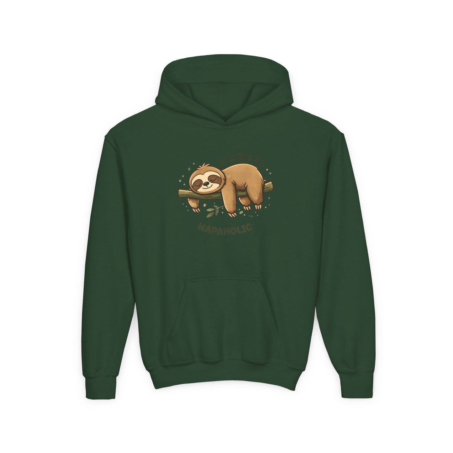 Youth Hoodie — 'Napaholic' Cute Sleeping Sloth Pullover