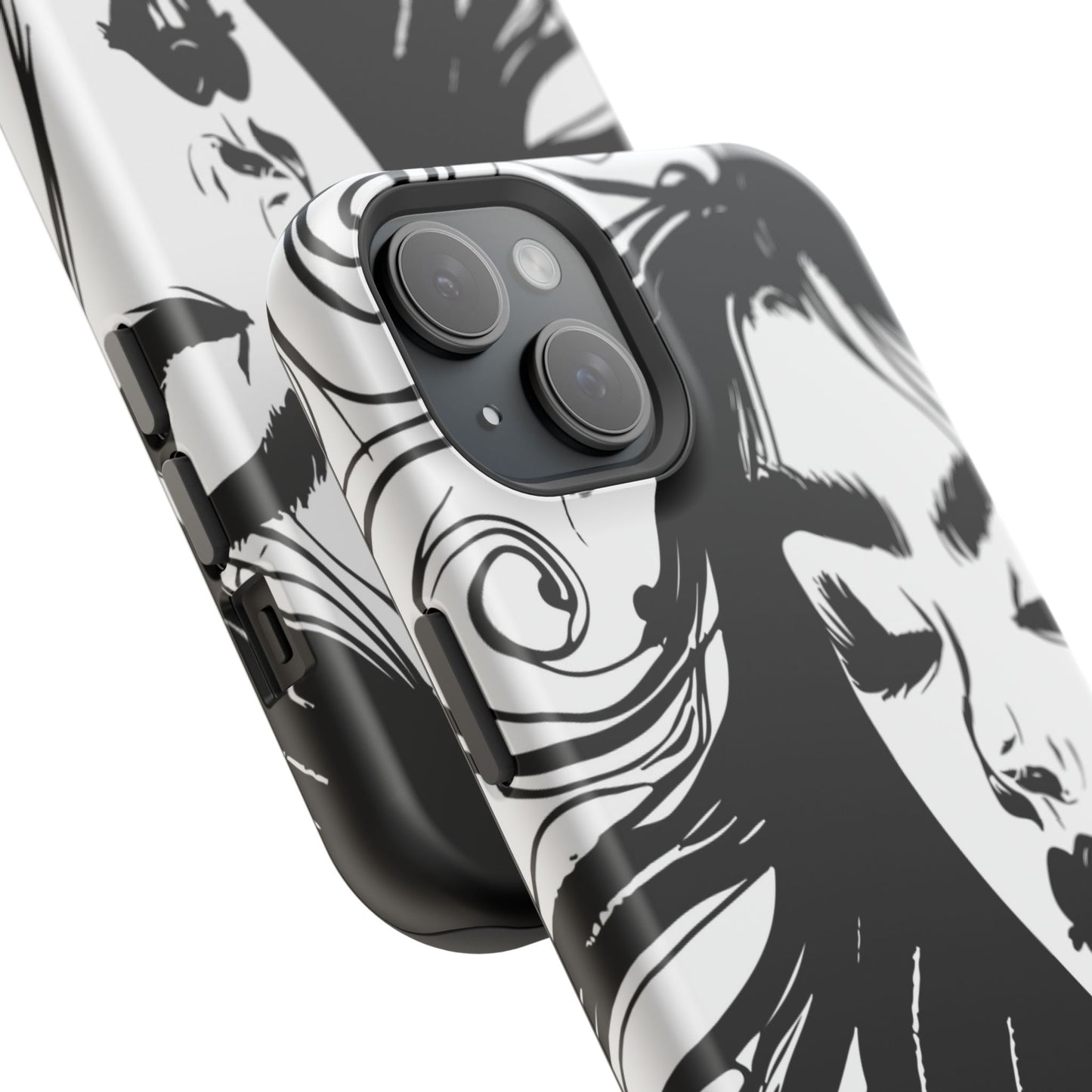 Artistic Black & White Portrait Phone Case — Magnetic Impact-Resistant