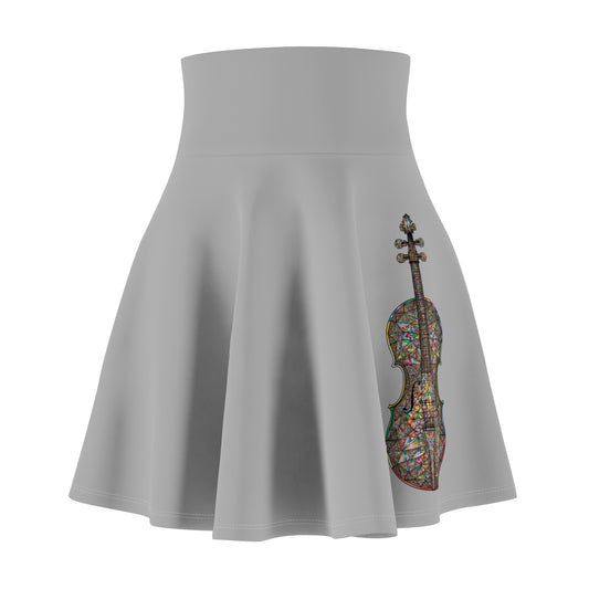 Colorful Violin Women's Skater Skirt, Fun & Flirty Skater Dress, Bohemian Look, Everyday Fashion, Music Lover Gift, Festival Wear