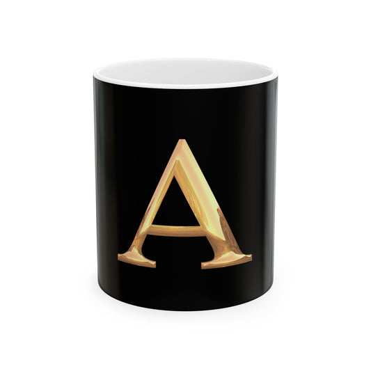 Elegant Personalized Ceramic Mug with Initial, Custom Coffee Cup, Unique Gift for Her, Stylish Kitchen Decor, Monogrammed Drinkware