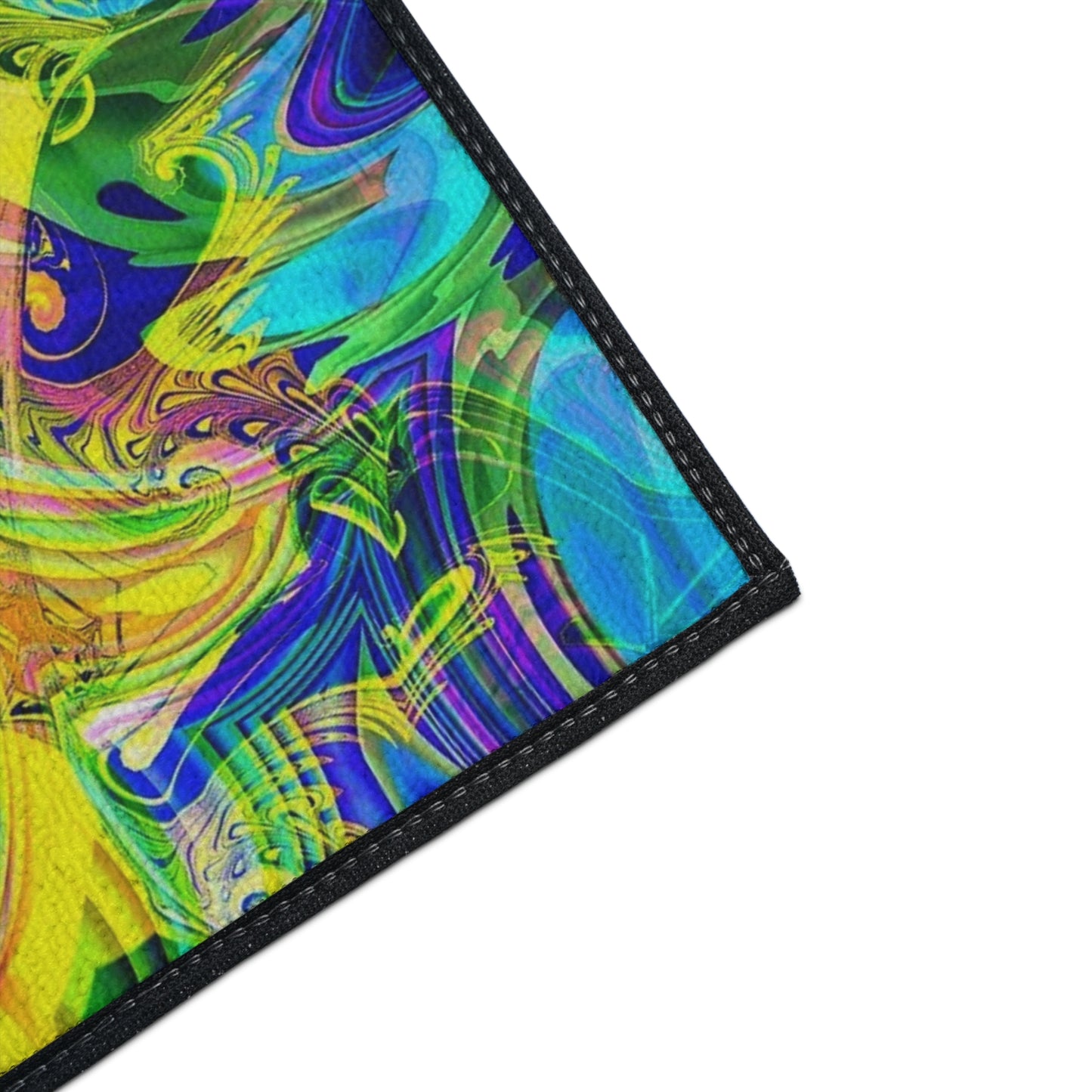 Psychedelic Swirl Heavy Duty Floor Mat — Vivid Abstract Doormat for Entryway & Home