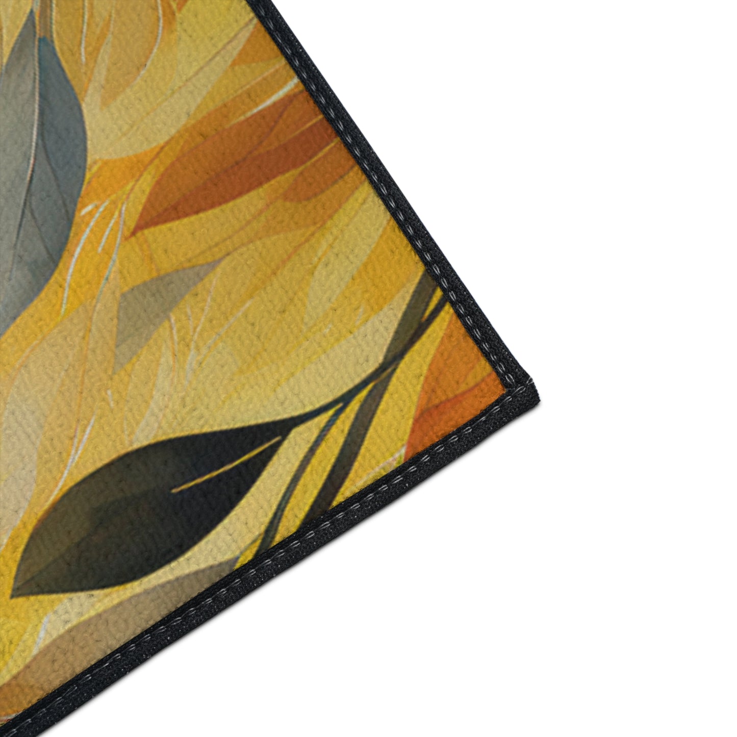 Autumn Breeze Heavy-Duty Floor Mat — Yellow Falling Leaves Entry Rug