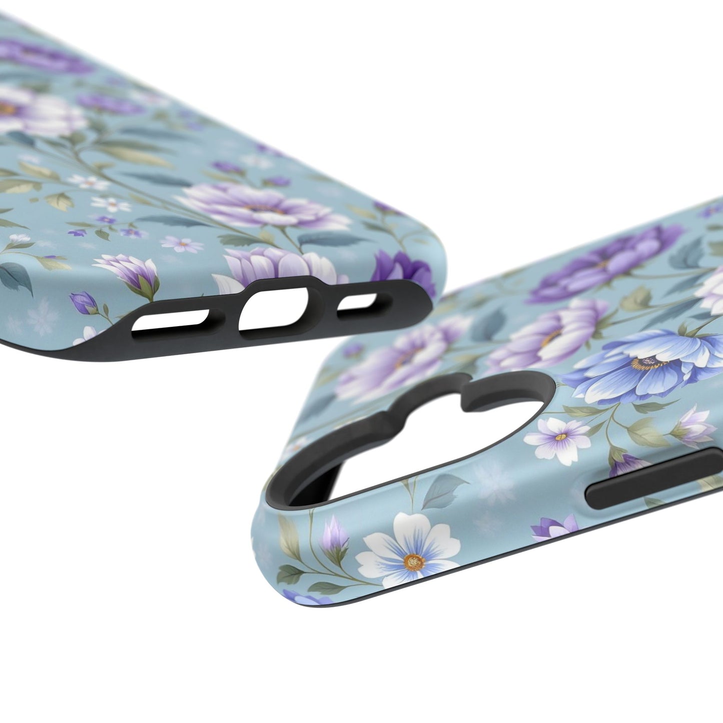 Floral Purple Peony Phone Case — Magnetic Impact‑Resistant Protective Cover