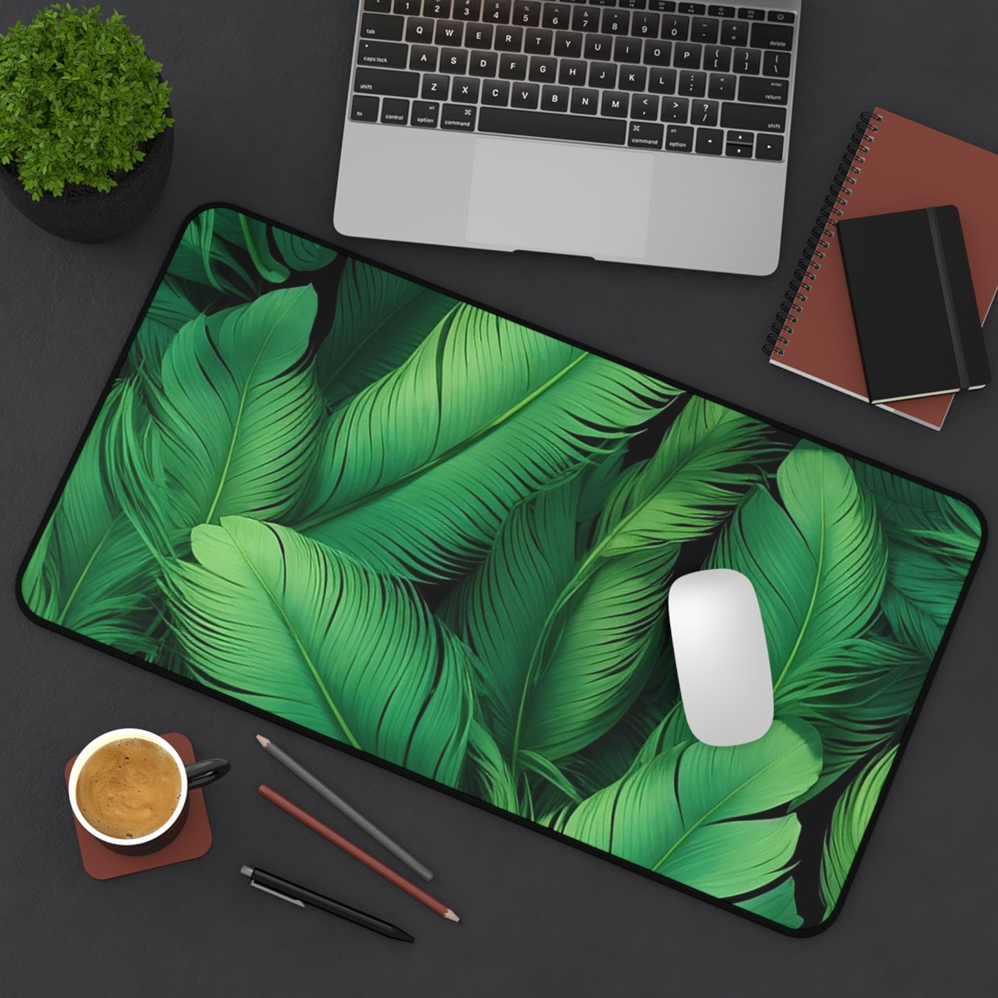 Tropical Leaf Desk Mat - Office Decor, Gaming Mouse Pad, Home Office Accessories, Nature Inspired Gift, Greenery Desk Decor
