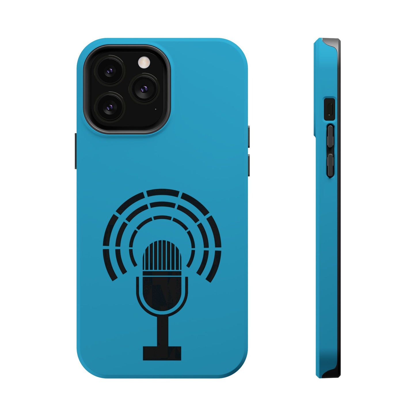 Phone Case — Retro Microphone Podcast Design, Magnetic Impact-Resistant