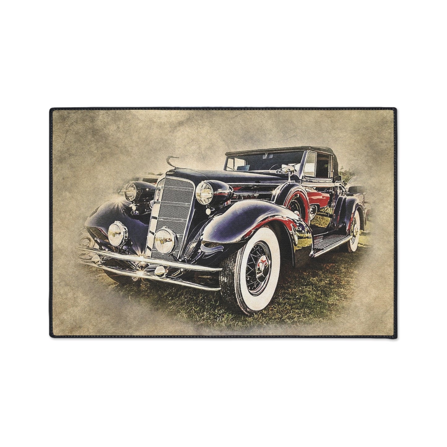 Vintage Classic Car Floor Mat — Retro Antique Auto Garage Rug