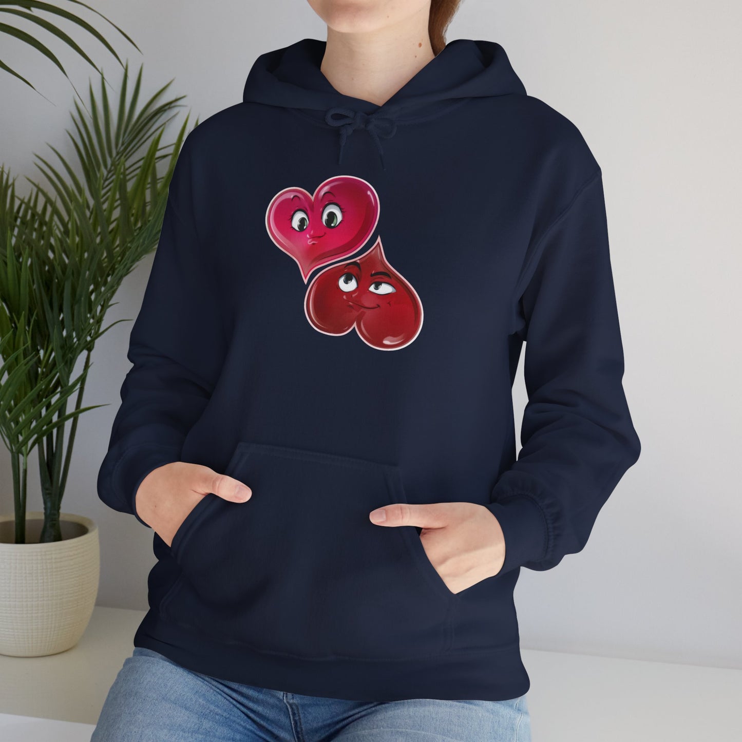 Heart Buds Hoodie — Cute Pair of Cheeky Heart Characters, Valentine’s Day Gift