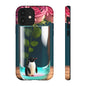 Penguin in a Glass Floral Tough Phone Case — Cute Protective Phone Cover