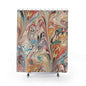 Abstract Marbled Shower Curtain — Colorful Swirl Bathroom Decor