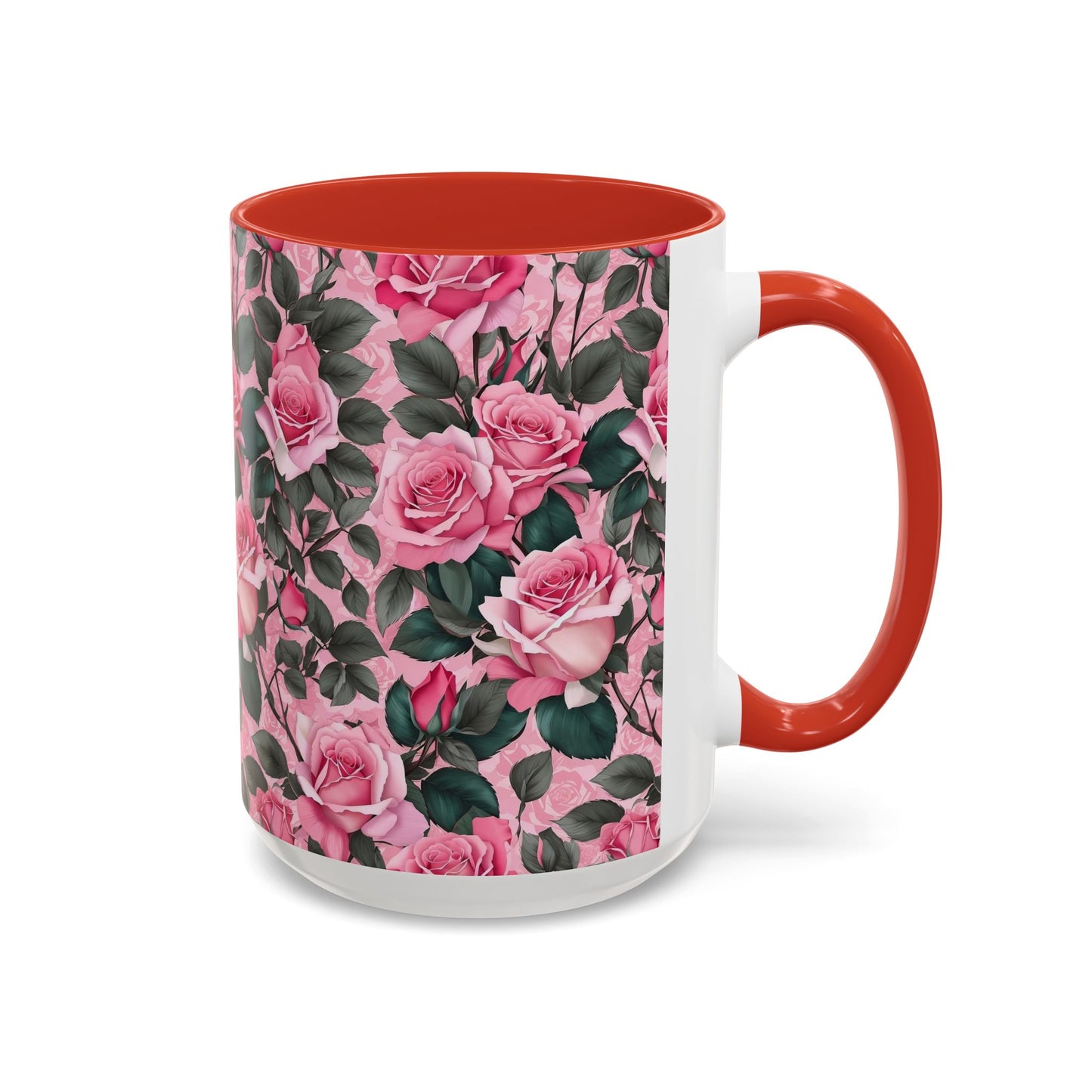 Floral Accent Coffee Mug, Pink Rose Mug, Gift for Her, Tea Cup, Mother's Day Present, Home Decor, Kitchen Essentials