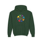 Colorful Music Treble Clef Youth Hoodie | Rainbow Note Circle
