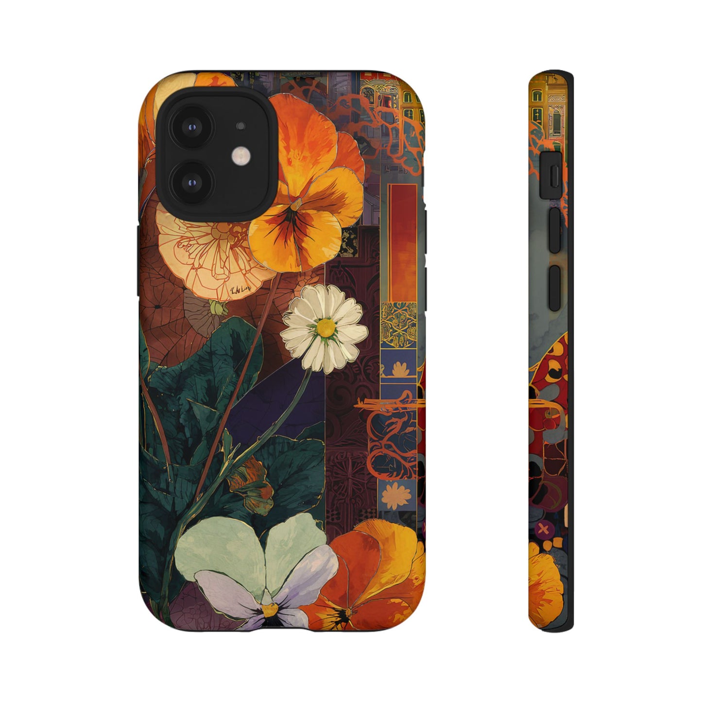 Floral Pansy Tough Phone Case — Vintage Botanical Protection