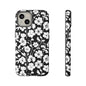 Floral Noir Tough Phone Case — Black & White Flower Protective Cover