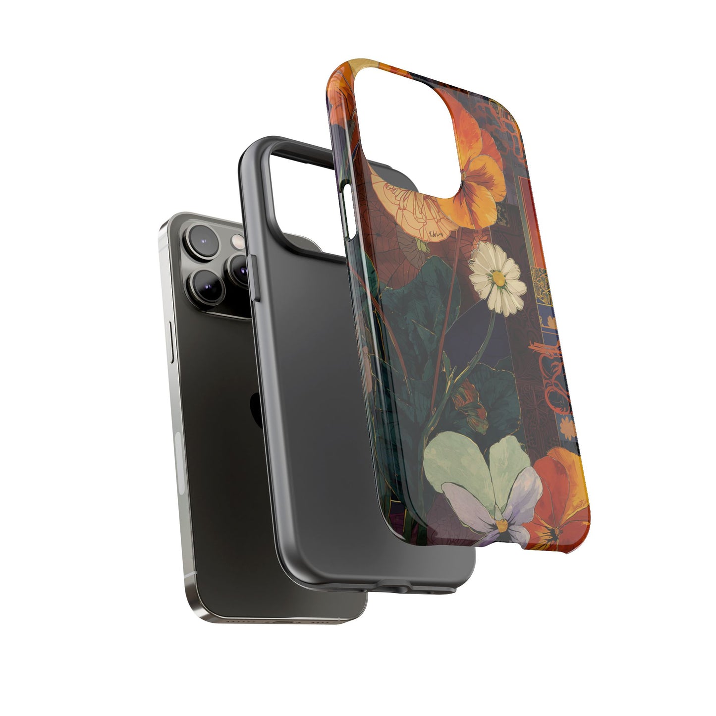 Floral Pansy Tough Phone Case — Vintage Botanical Protection