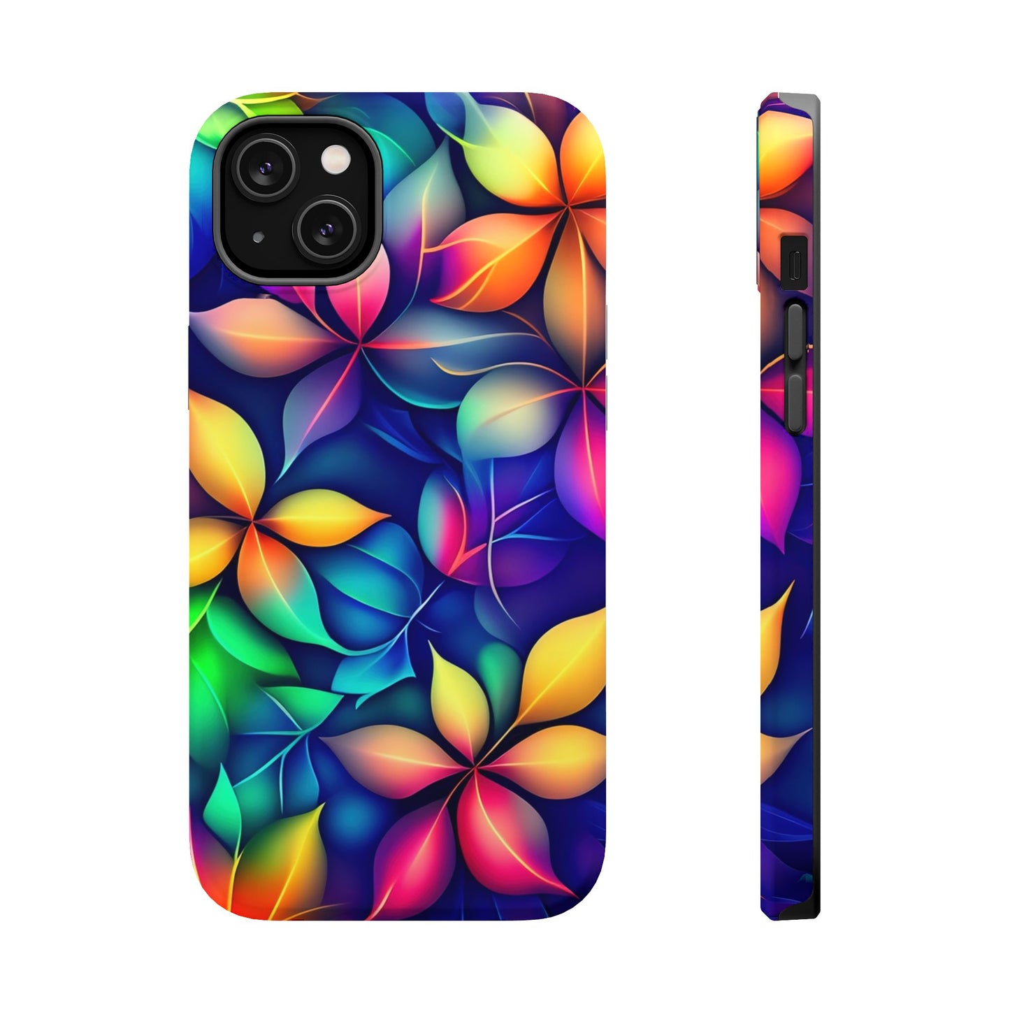 Floral Prism Magnetic Impact-Resistant Phone Case — Colorful Gradient Petal Design