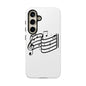 Musical Notes Phone Case — Black Treble Clef Music Staff Tough Case