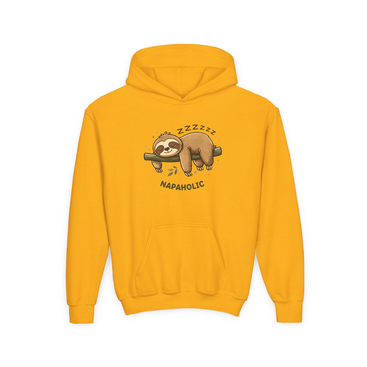 Youth Hoodie — 'Napaholic' Cute Sleeping Sloth Pullover
