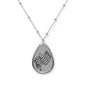 Oval Music Note Necklace — Silver Teardrop Pendant for Musicians & Music Lovers