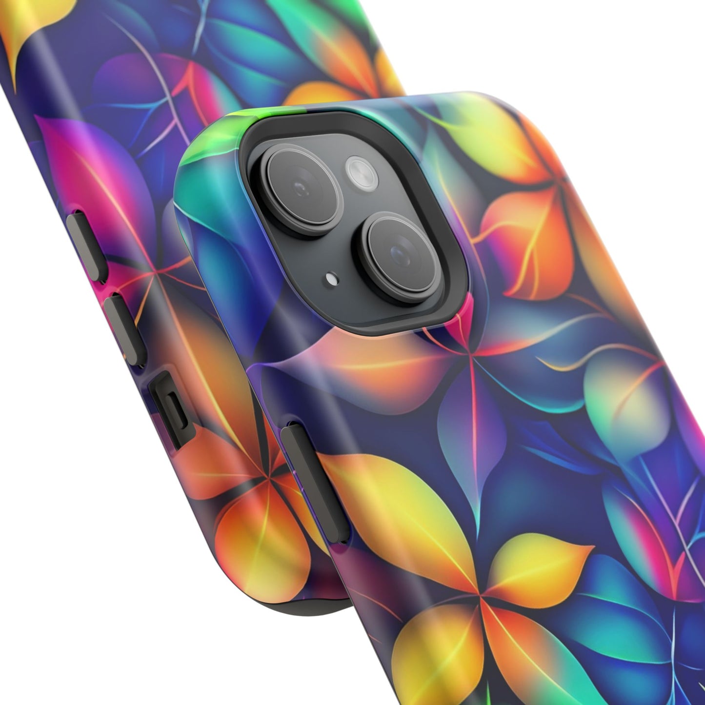 Floral Prism Magnetic Impact-Resistant Phone Case — Colorful Gradient Petal Design