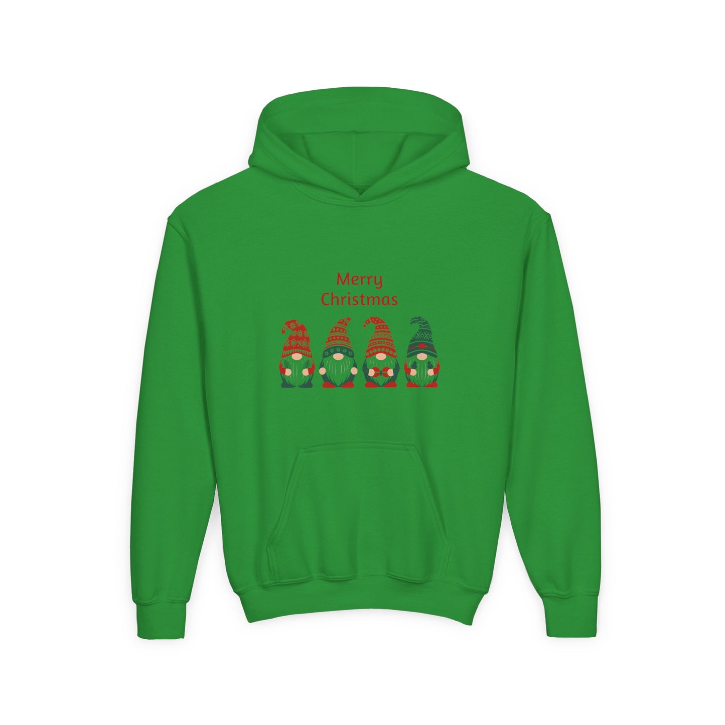 Youth Christmas Gnome Hoodie - "Merry Christmas" Holiday Kids Sweatshirt