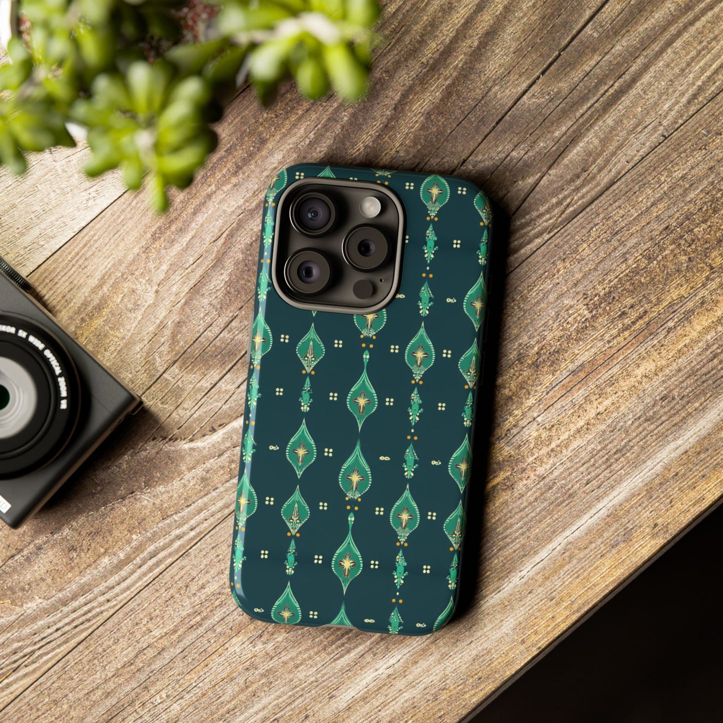 Emerald Boho Teardrop Phone Case