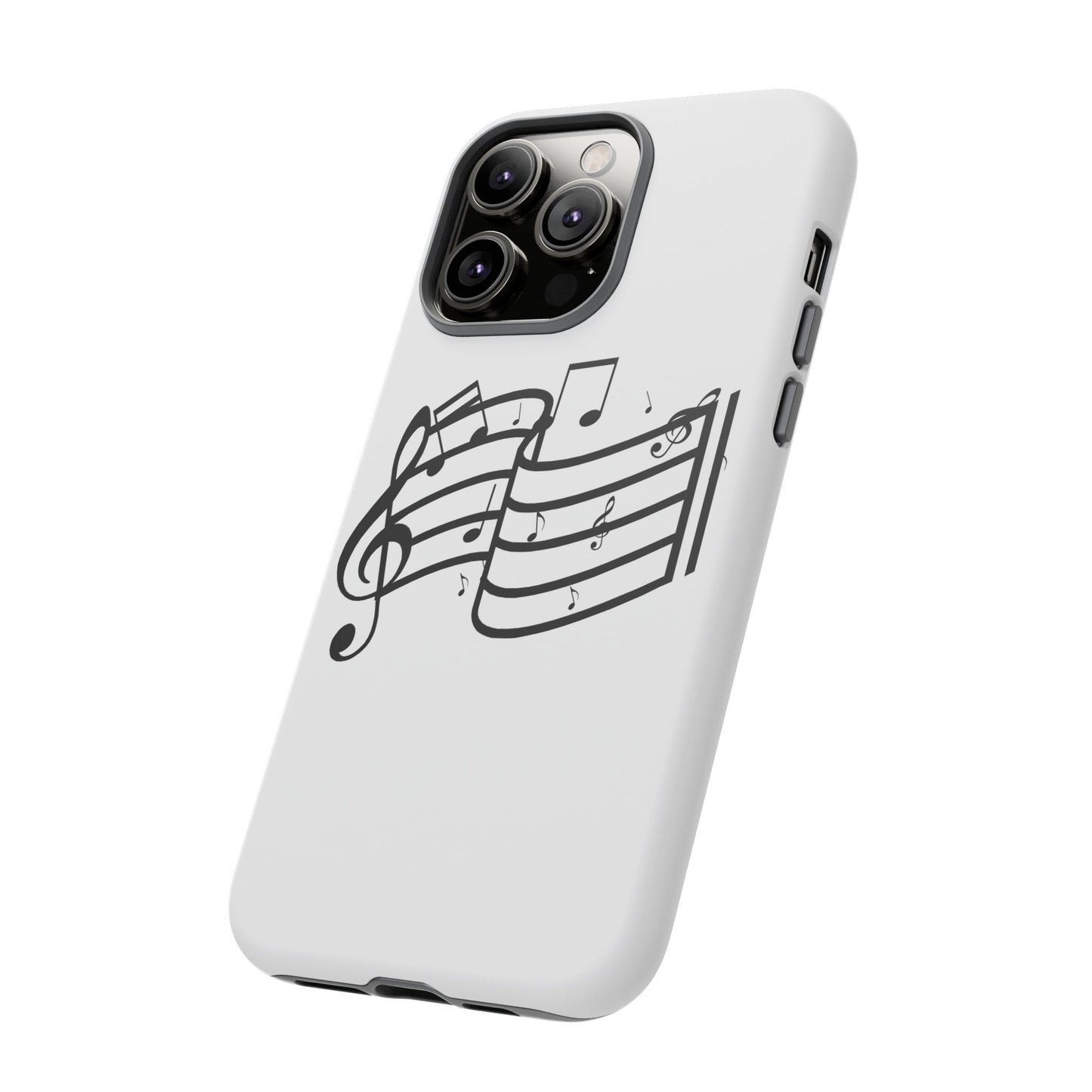 Musical Notes Phone Case — Black Treble Clef Music Staff Tough Case