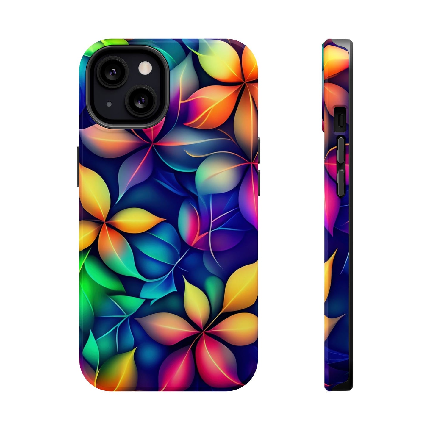 Floral Prism Magnetic Impact-Resistant Phone Case — Colorful Gradient Petal Design