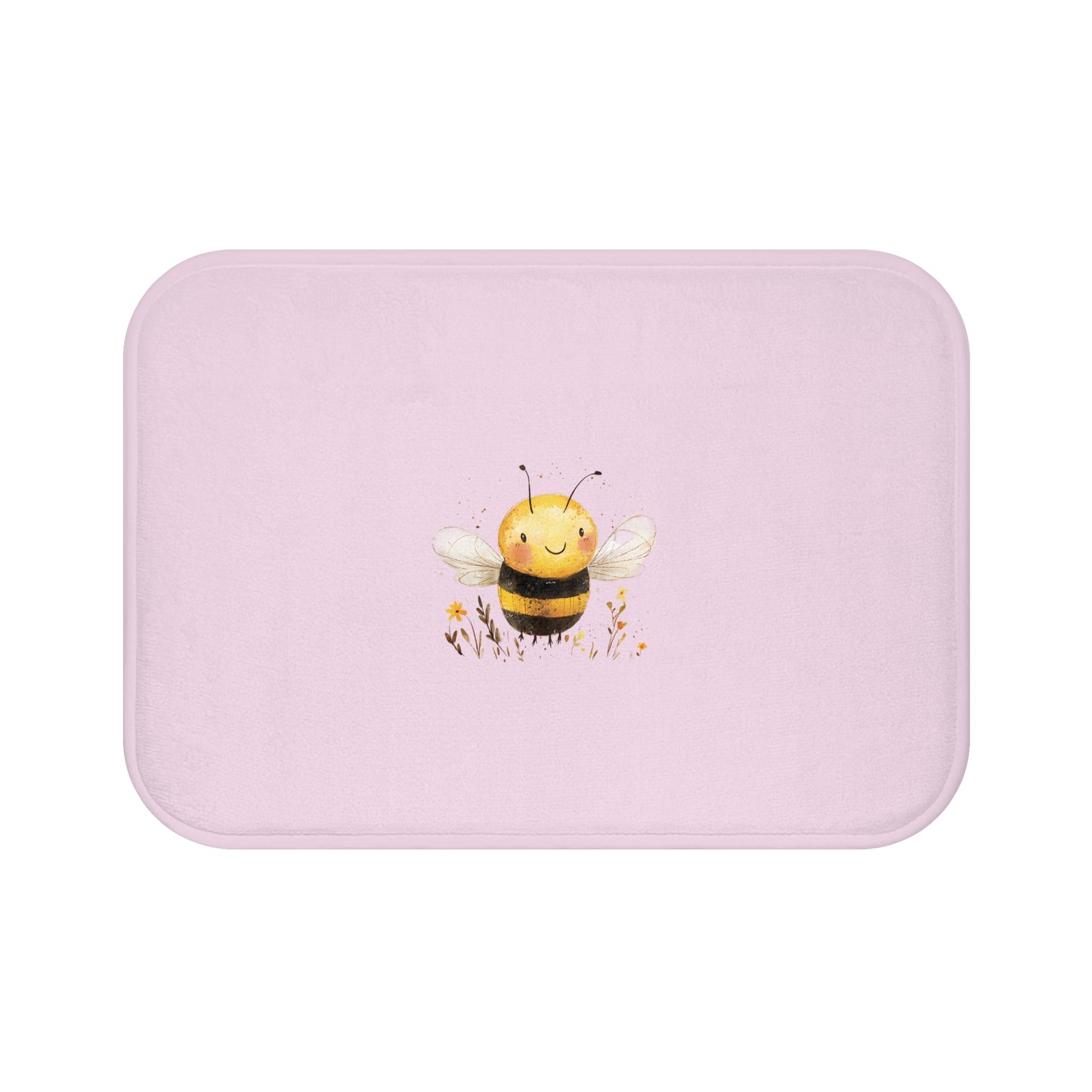 Whimsical Bee Bath Mat - Cute Honey Bee Design, Bathroom Decor, Kid's Room Accent, Gift for Bee Lovers, Floral Bathroom Rug