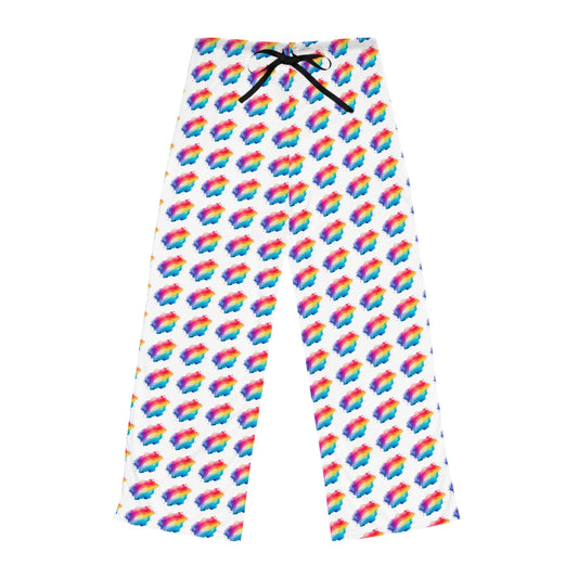 Rainbow Cloud Women's Pajama Pants, Cozy Lounge Wear, Fun Sleep Pants, Gift for Her, Bright Colorful Nightwear