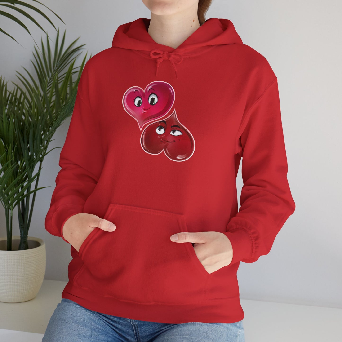 Heart Buds Hoodie — Cute Pair of Cheeky Heart Characters, Valentine’s Day Gift