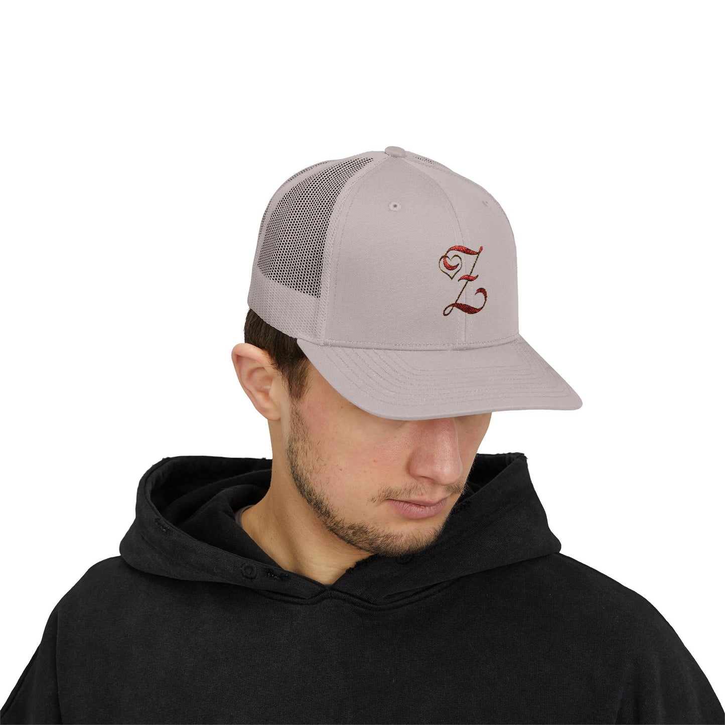 Embroidered 'Z' Snapback Trucker Cap — Vintage Monogram Initial Hat