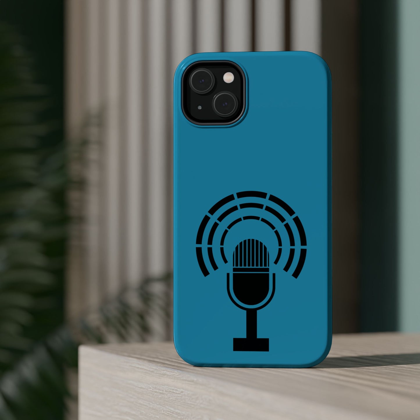 Phone Case — Retro Microphone Podcast Design, Magnetic Impact-Resistant