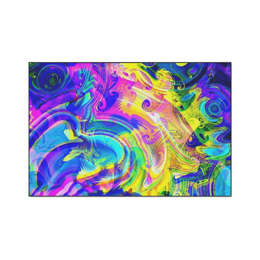 Psychedelic Swirl Heavy Duty Floor Mat — Vivid Abstract Doormat for Entryway & Home