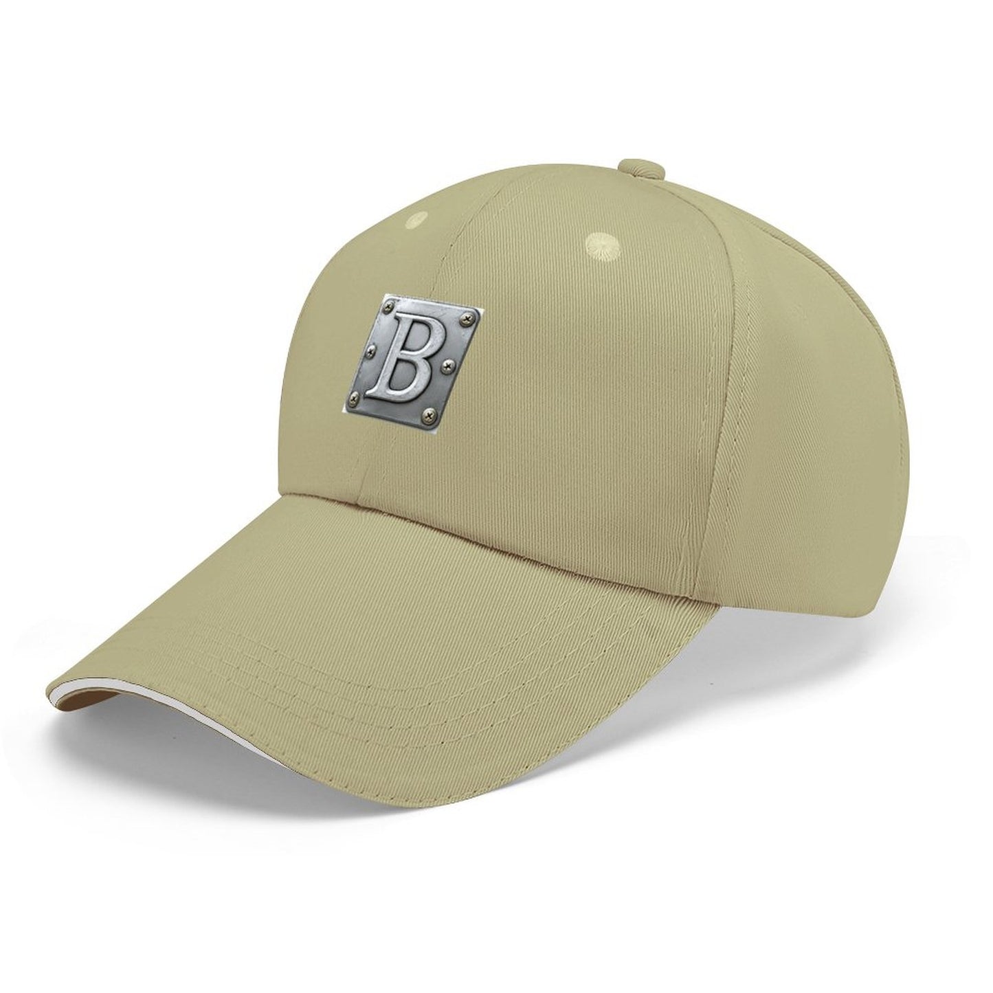 Baseball Cap for Men Women Curved Visor Sandwich - Letter B