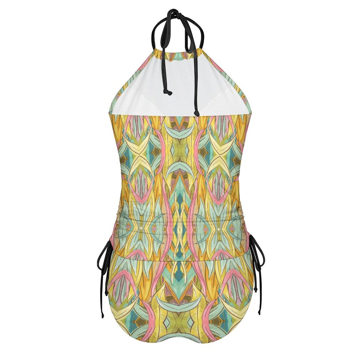 2-Piece Women's Tankini Set with High Neck Halter Top