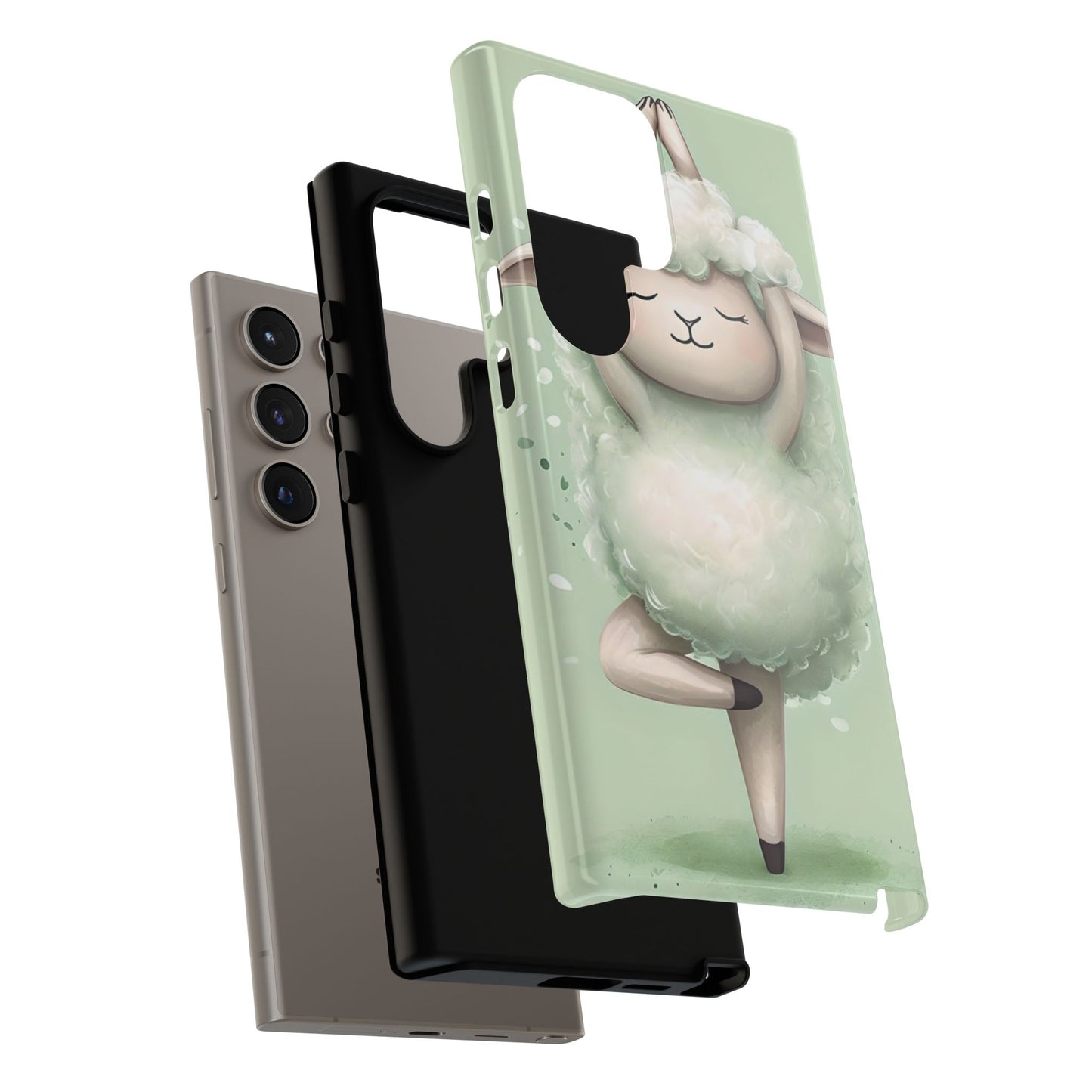 Cute Yoga Sheep Phone Case — Pastel Lamb Ballerina Protective Cover