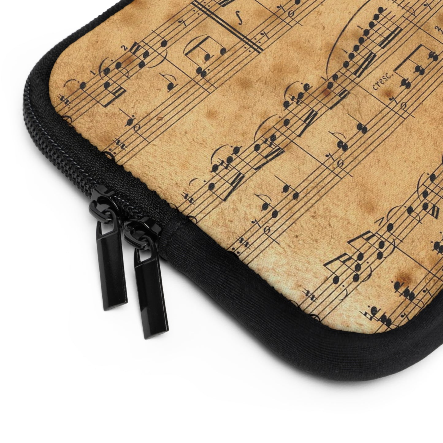 Vintage Music Notes Laptop Sleeve, Music Lover Gift, Folio Case, Student Accessories, Laptop Protector, Stylish Tech Case