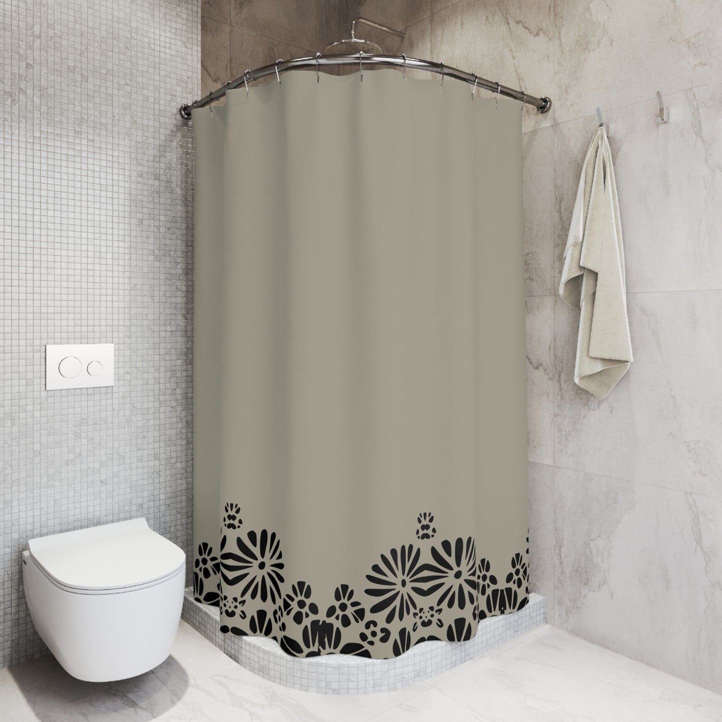 Tranquil Floral Shower Curtain | Bathroom Decor, Home Upgrade, Gift for New Home, Boho Style, Spa Vibe