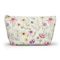 Floral Spring Makeup Pouch — Watercolor Wildflower Accessory Bag