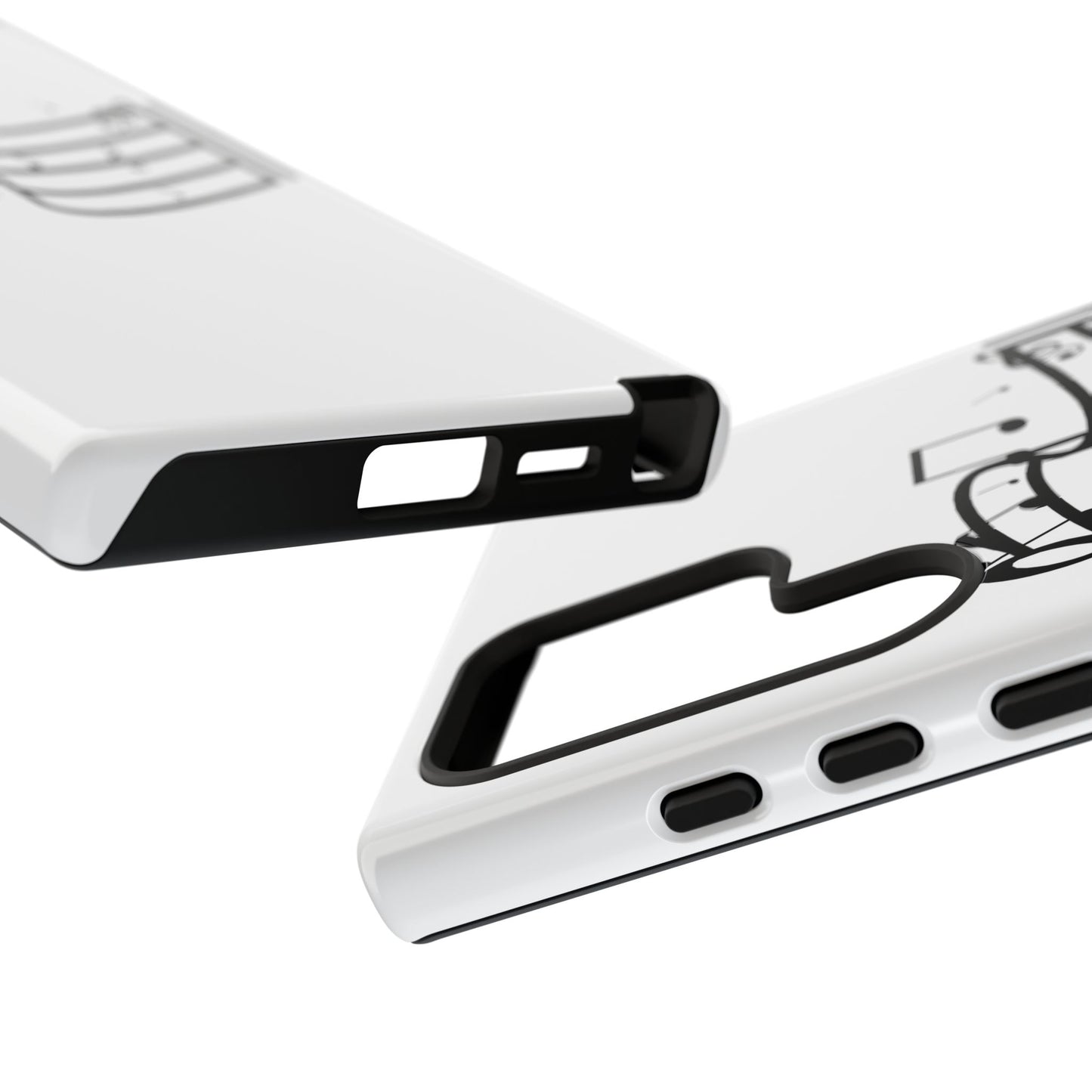 Musical Notes Phone Case — Black Treble Clef Music Staff Tough Case