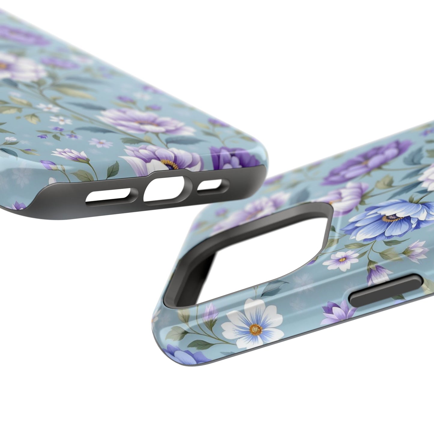 Floral Purple Peony Phone Case — Magnetic Impact‑Resistant Protective Cover