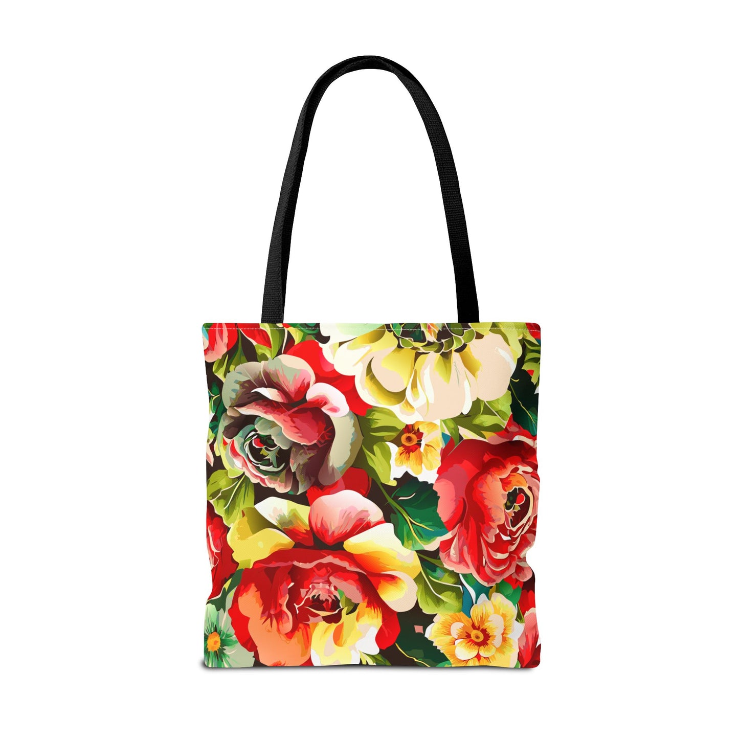 Floral Print Tote Bag - Colorful Reusable Shopping Bag Picnic Essential