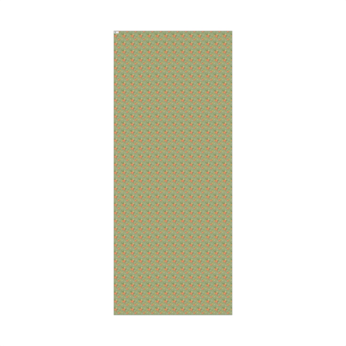 Gift Wrap Paper — Vintage Green Floral Pattern, Rose Bouquet Wrapping Sheets