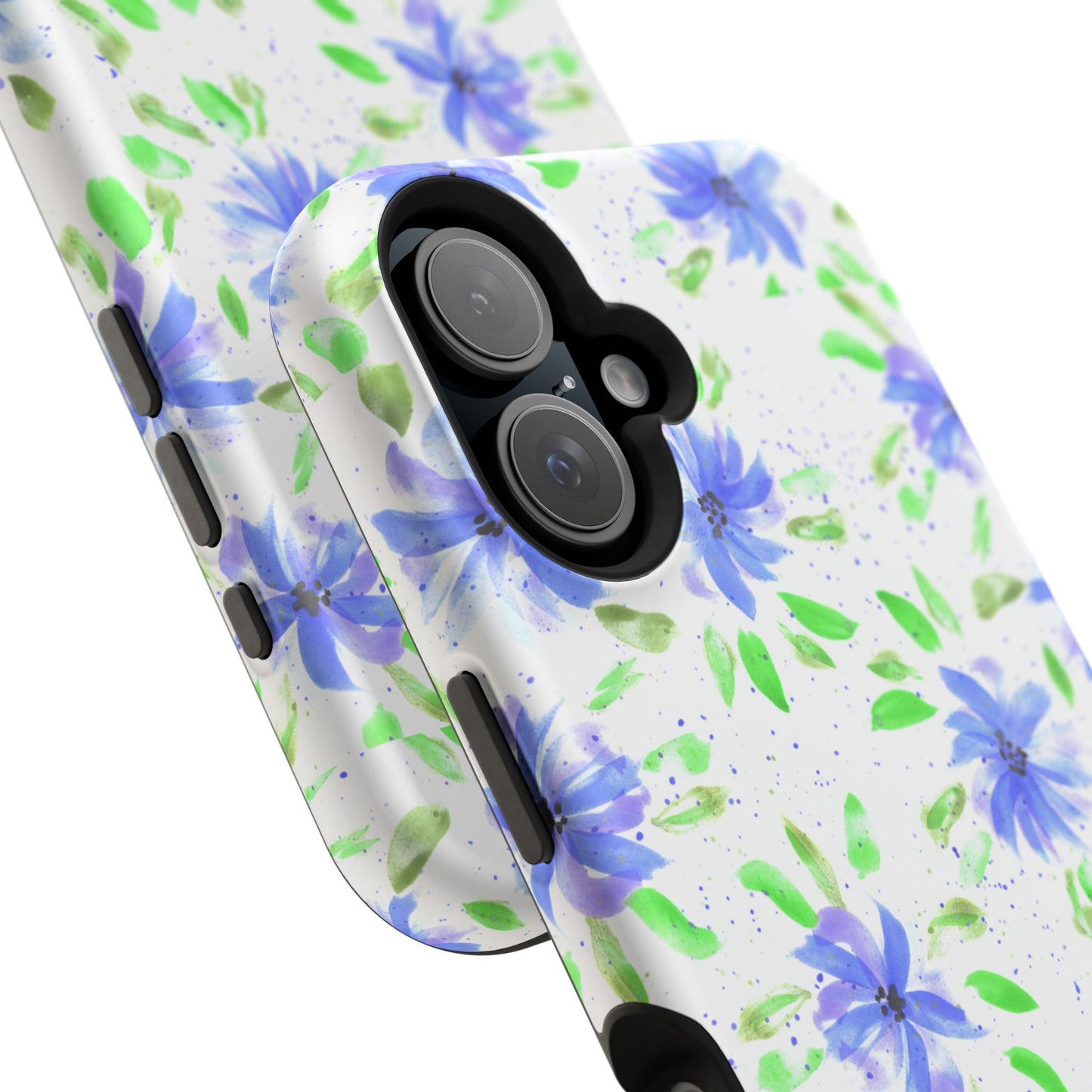 Floral Blue Watercolor Phone Case — Magnetic Impact-Resistant