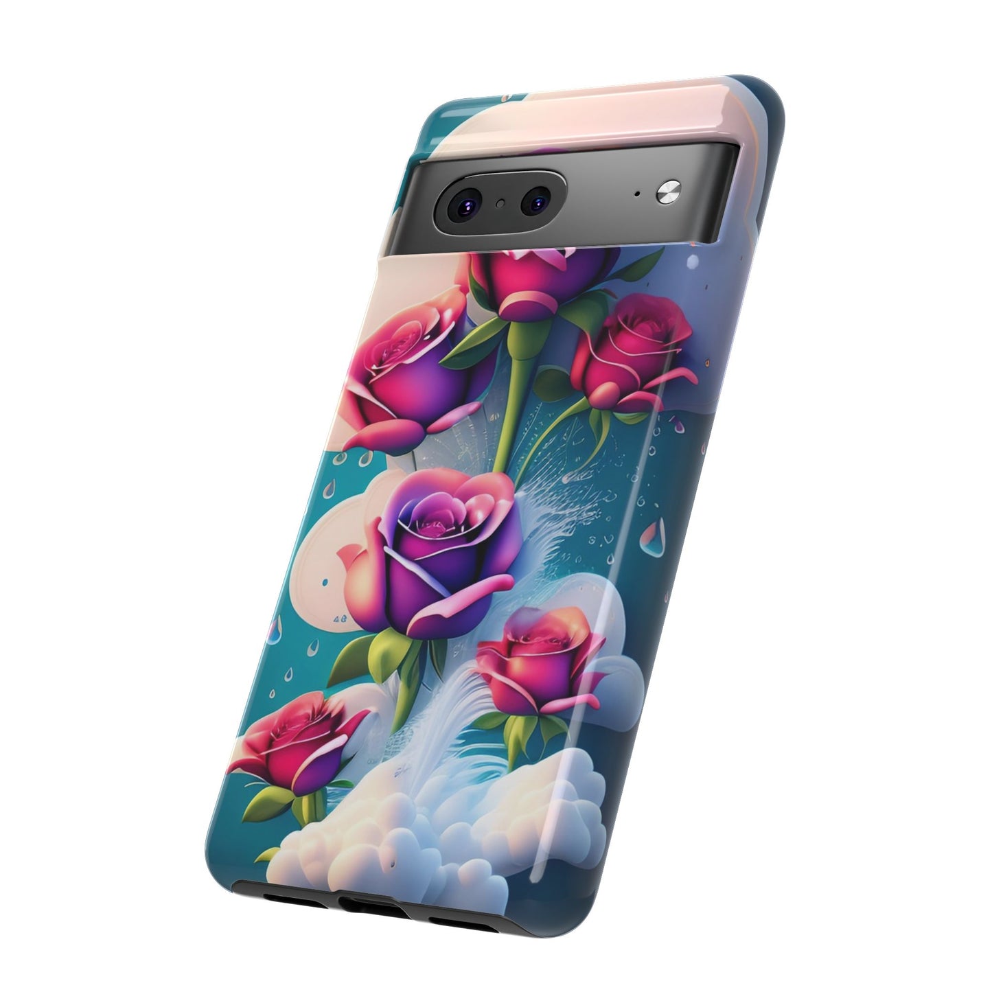 Floral Dream Tough Phone Case — Rose Bouquet Clouds Design