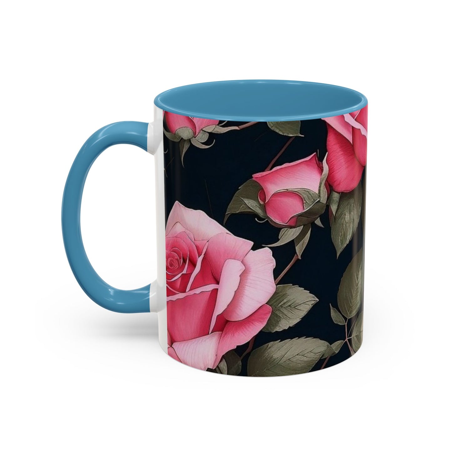 Floral Accent Coffee Mug, Gift for Her, Cute Floral Mug, Spring Decor, Coffee Lover Gift
